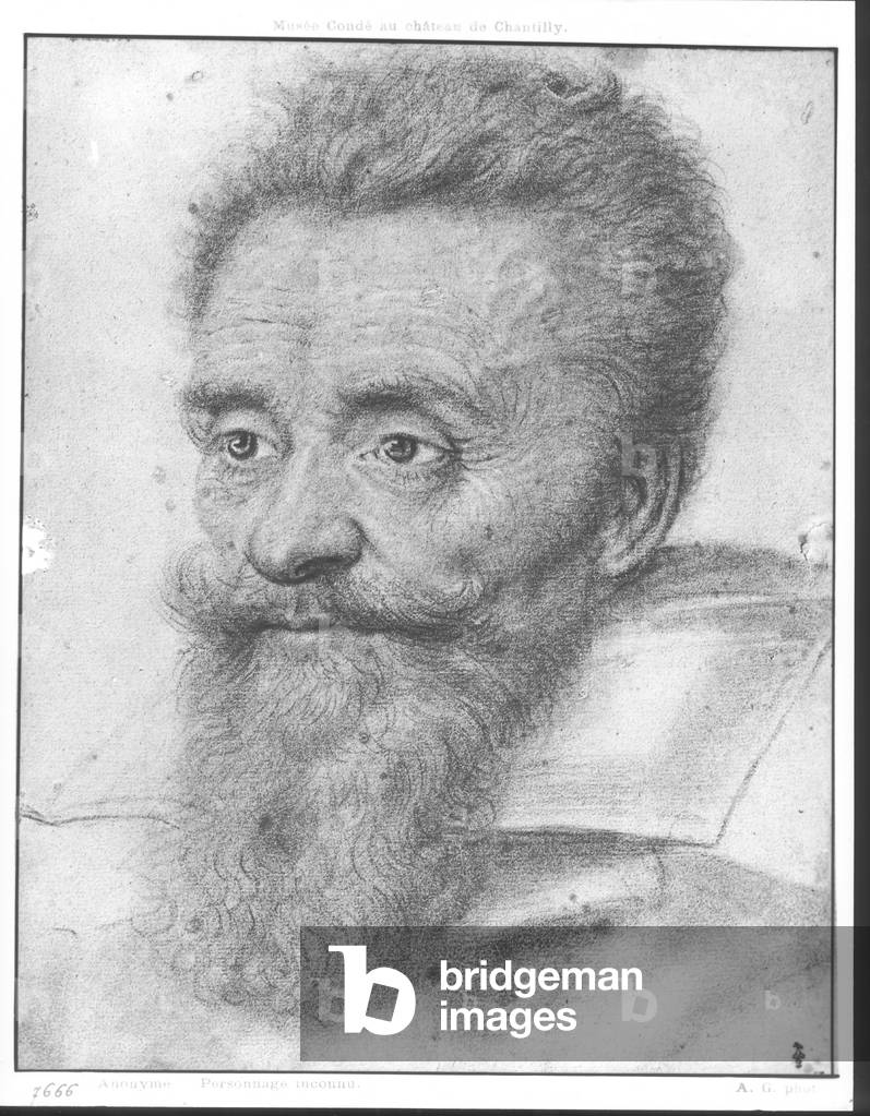 Armand de Gontaut (1524-92) Baron of Biron (black chalk on paper) (b/w photo)