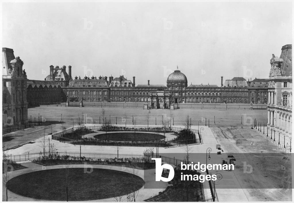 The Louvre and the Tuileries Palace seen from the Cour Napoleon, Paris, c.1860 (albumen print)