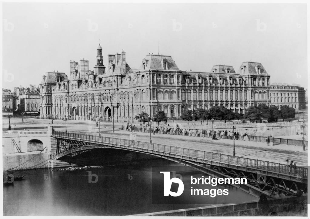 Hotel de Ville and River Seine, Paris (albumen print)