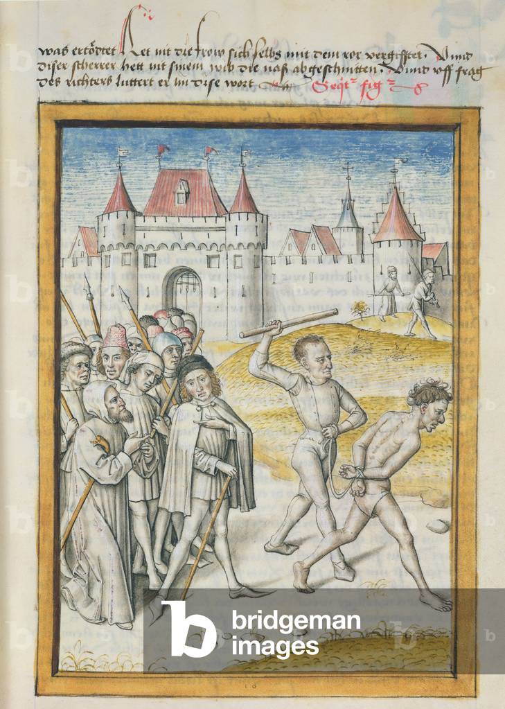 Ms 680/1389 A Man being Led to his Execution, from 'The Fables of Bidpai', c.1480 (vellum)