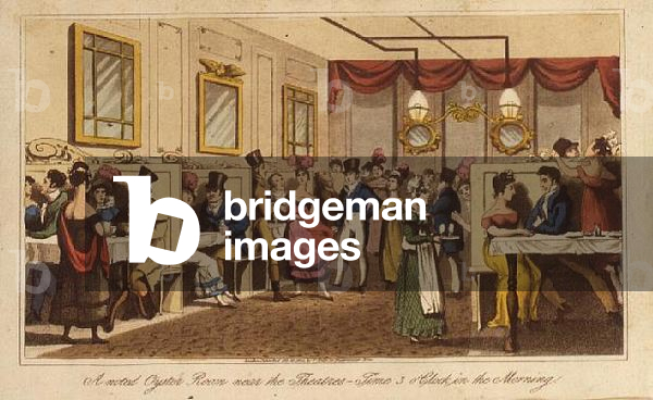 `A Noted Oyster Room near the Theatres - 3am in the Morning' A True Picture of Life in the Metropolis, from Don Juan in London, Volume II by A Thornton, pub. 1832