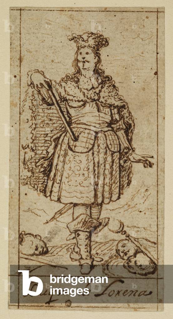 Duke of Lorraine, 17th century (black chalk, pen and brown ink on laid paper with brown ink framing lines)