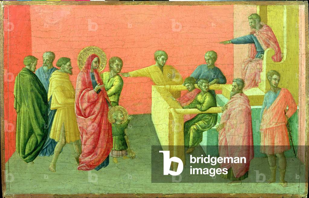 Santi accusati di abbracciare cristianesimo (pannello di sinistra), c.1430 (tempera e foglia oro su tavola)