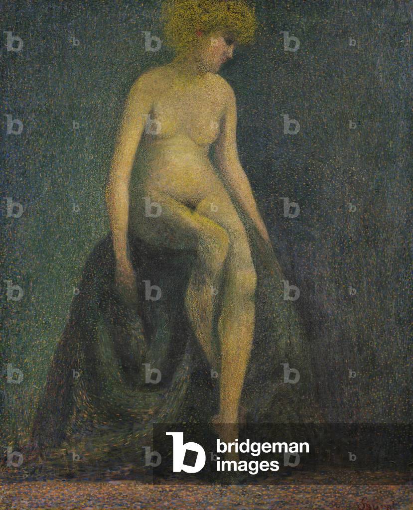 Nude with Blonde Hair, forgery in the manner of Georges Seurat (1859-91), 1900-20 (oil on canvas)