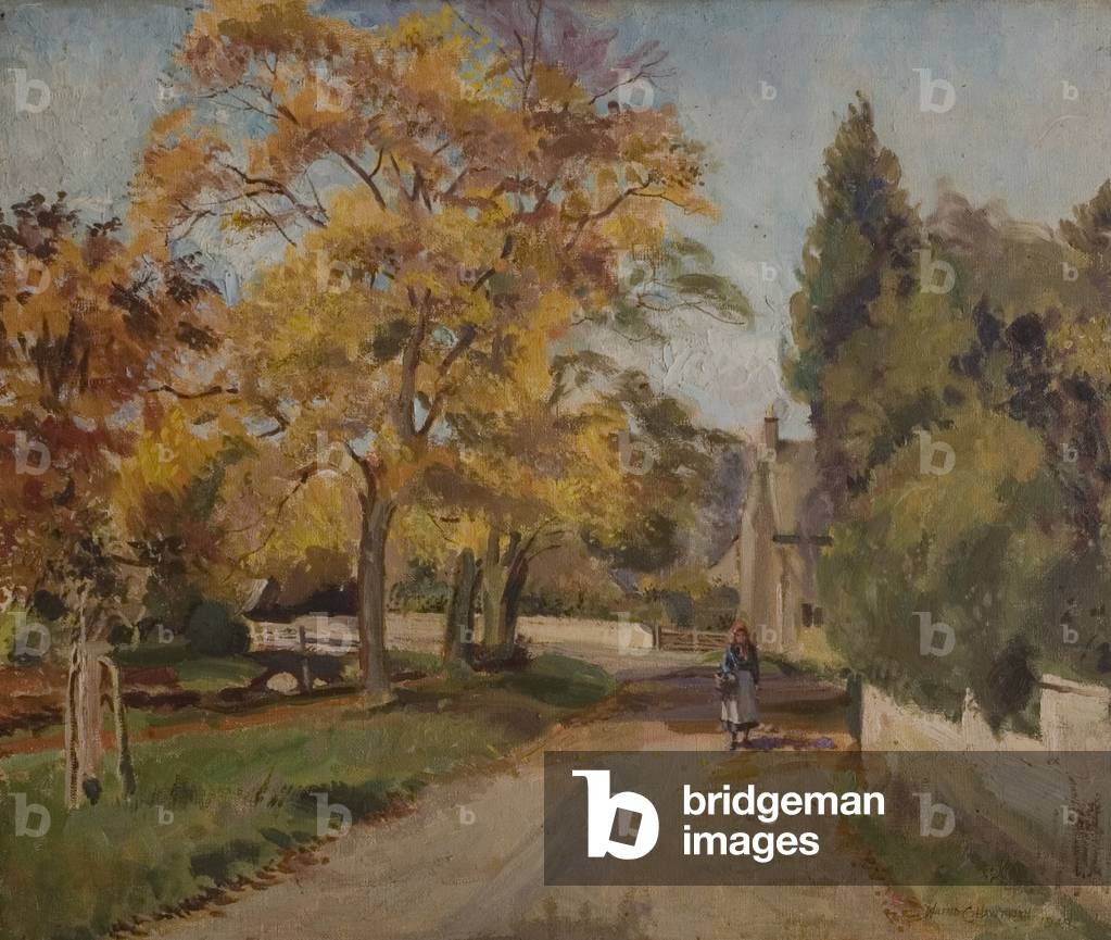 October in the Cotswolds, 1949 (oil on canvas)