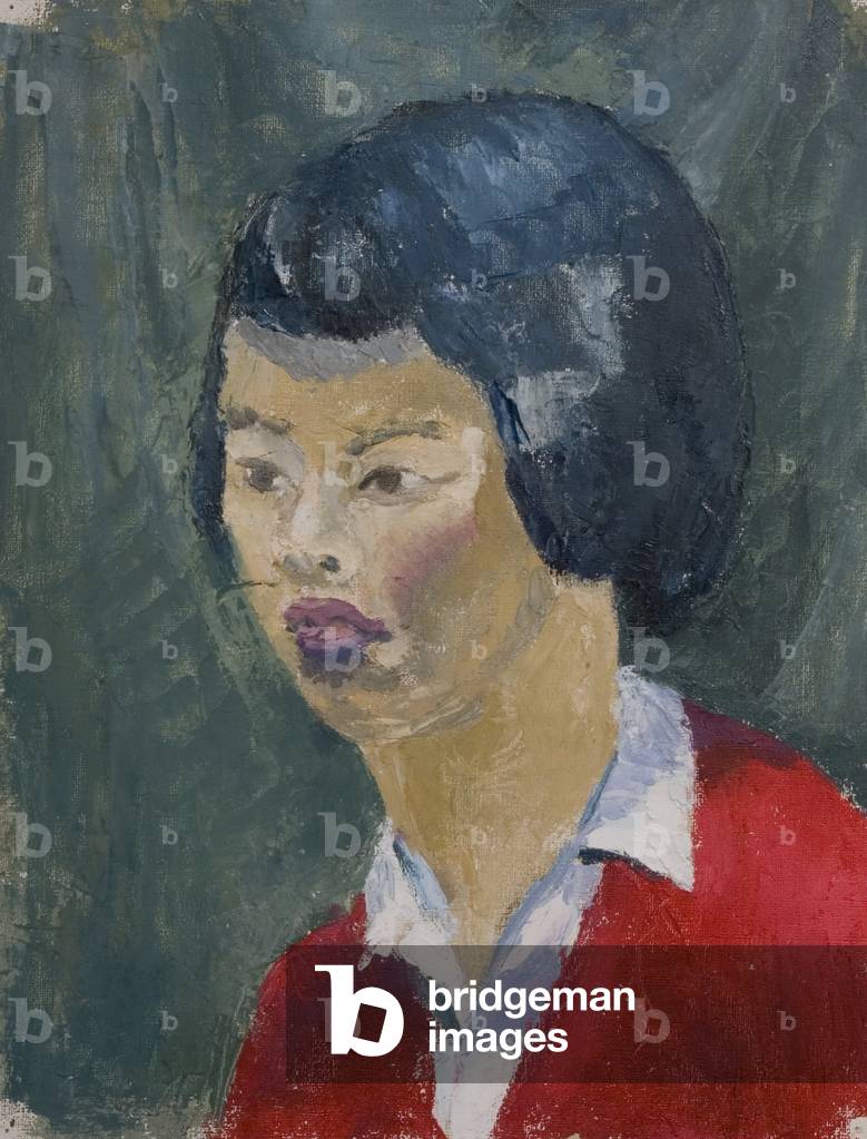 Portrait of an Unknown Young Chinese Woman, 1950s (oil on paper)