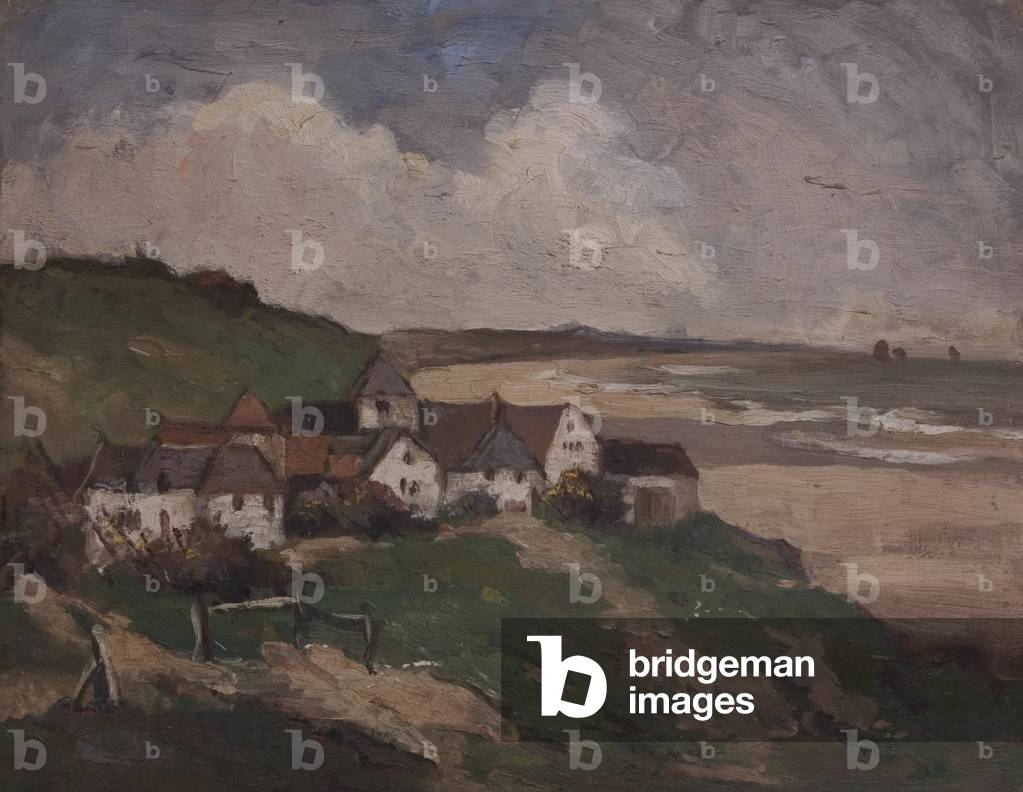Equihen near Boulogne, early 20th century (oil on panel)
