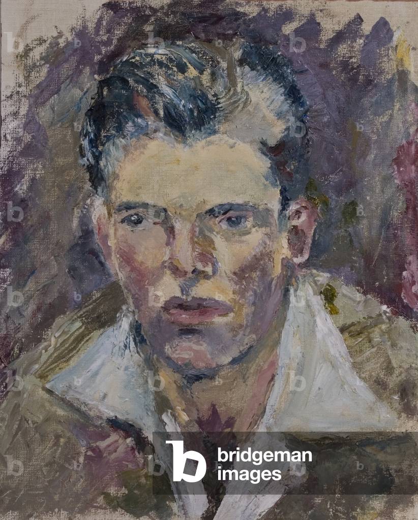 Portrait of an Unknown Young Man, 1950s (oil on paper)