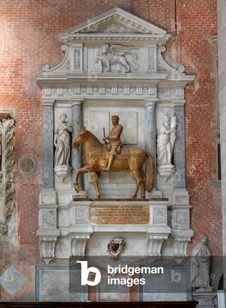 Equestrian Statue of Pompeo Giustiniani by Francesco Terilli, Chiesa dei Santi Giovanni e Paolo, Venice; Italy (photo)