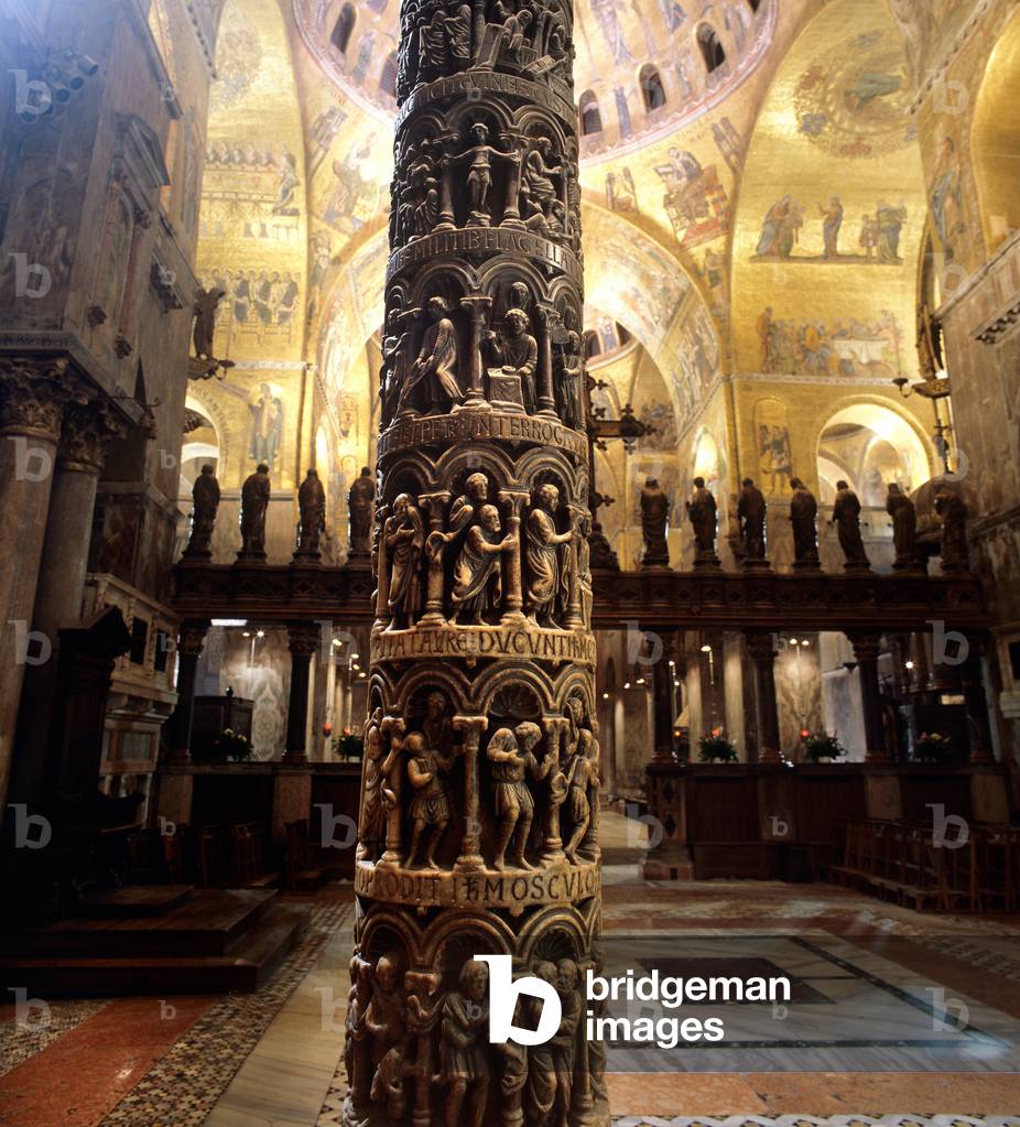 Column of the Ciborium, Saint Mark's Basilica, Venice (photo) 