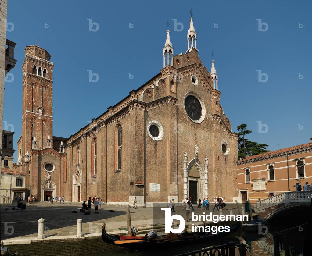 Main Facade of Chiesa di Santa Maria dei Frari,Venice, Italy (photo)