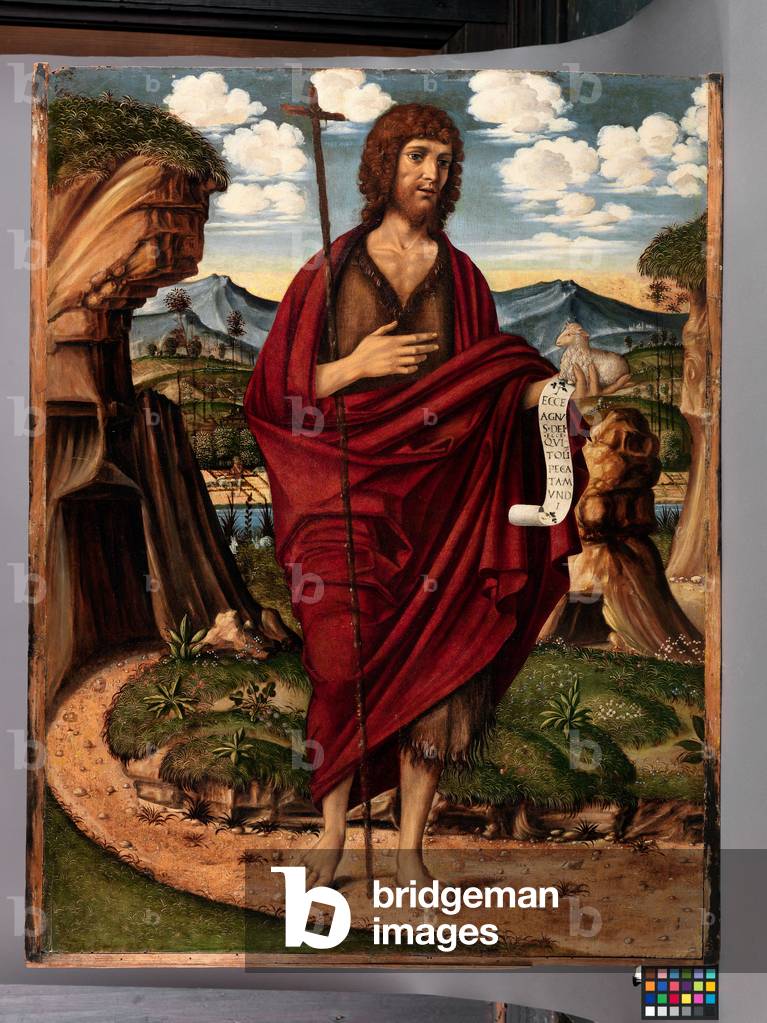 St. John the Baptist in a landscape (oil on canvas)
