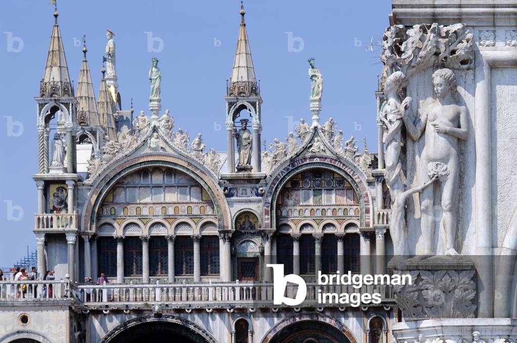 View of the Upper Circle, South Facade of St Mark's Basilica, Venice, Italy (photo)
