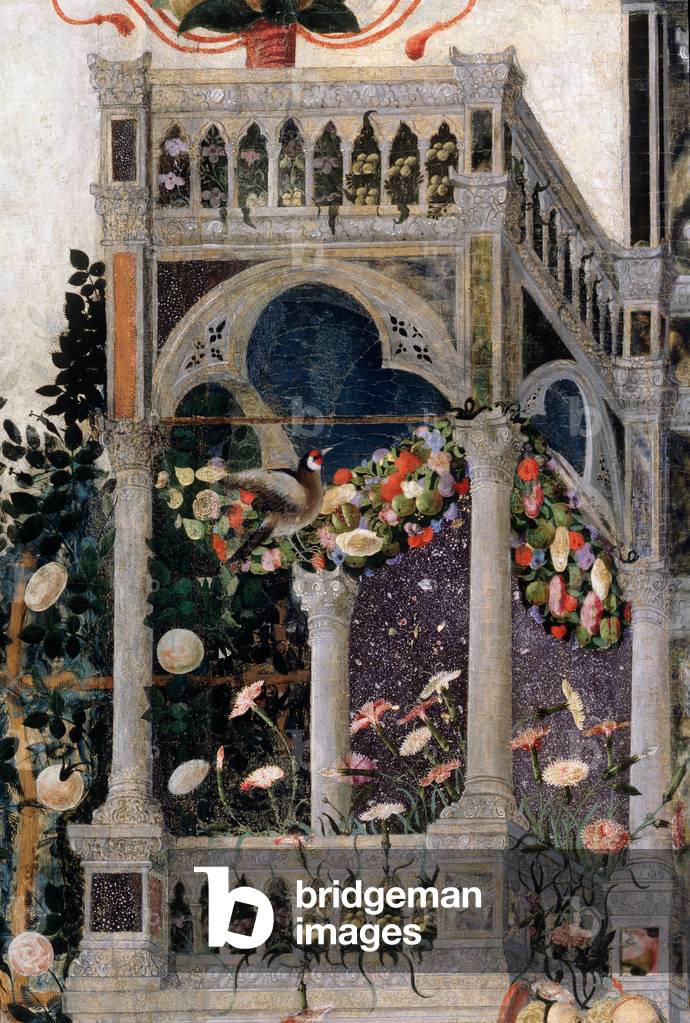 Detail from The Virgin and Child Enthroned (tempera on panel)