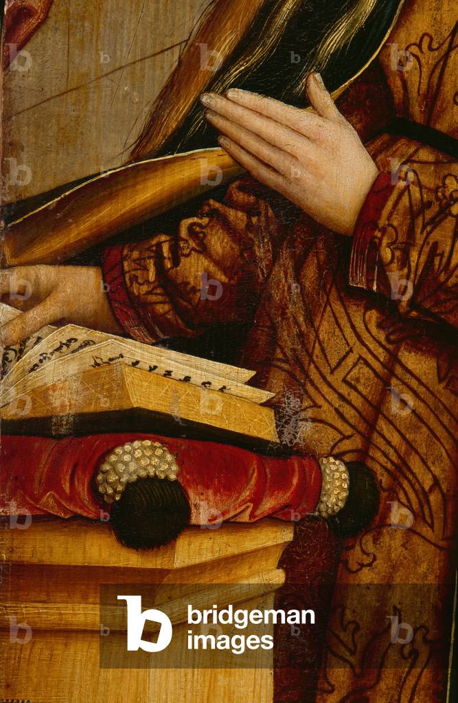 Annunciation: Virgin Mary (detail of 2642714) (tempera on wood)