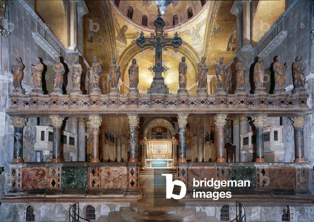 View of the Iconostasis, St Mark's Basilica, Venice, Italy (photo)
