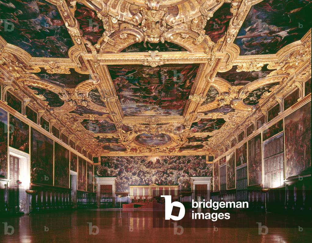 View of the Sala del Maggior Consiglio, Palazzo Ducale, Venice, Italy (photo)