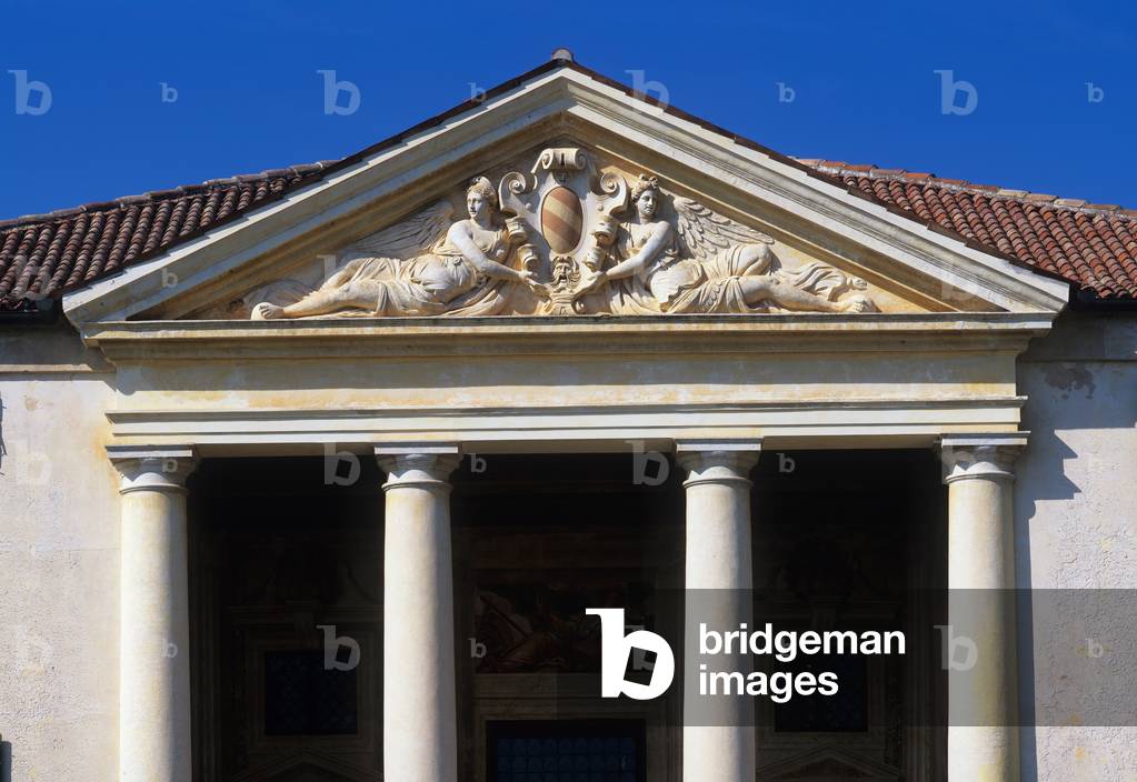 Detail of the Facade of Villa Emo, Fanzolo di Vedelago, Province of Treviso, Veneto, Italy (photo)