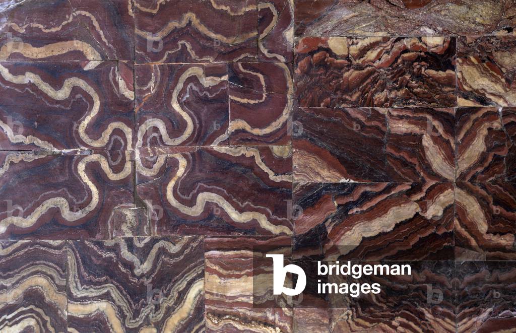 Detail of the marble wall covering, Saint Mark's Basilica, Venice (photo)