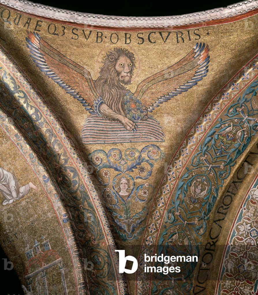 Symbol of St Mark, Saint Mark's Basilica, Venice (photo) 