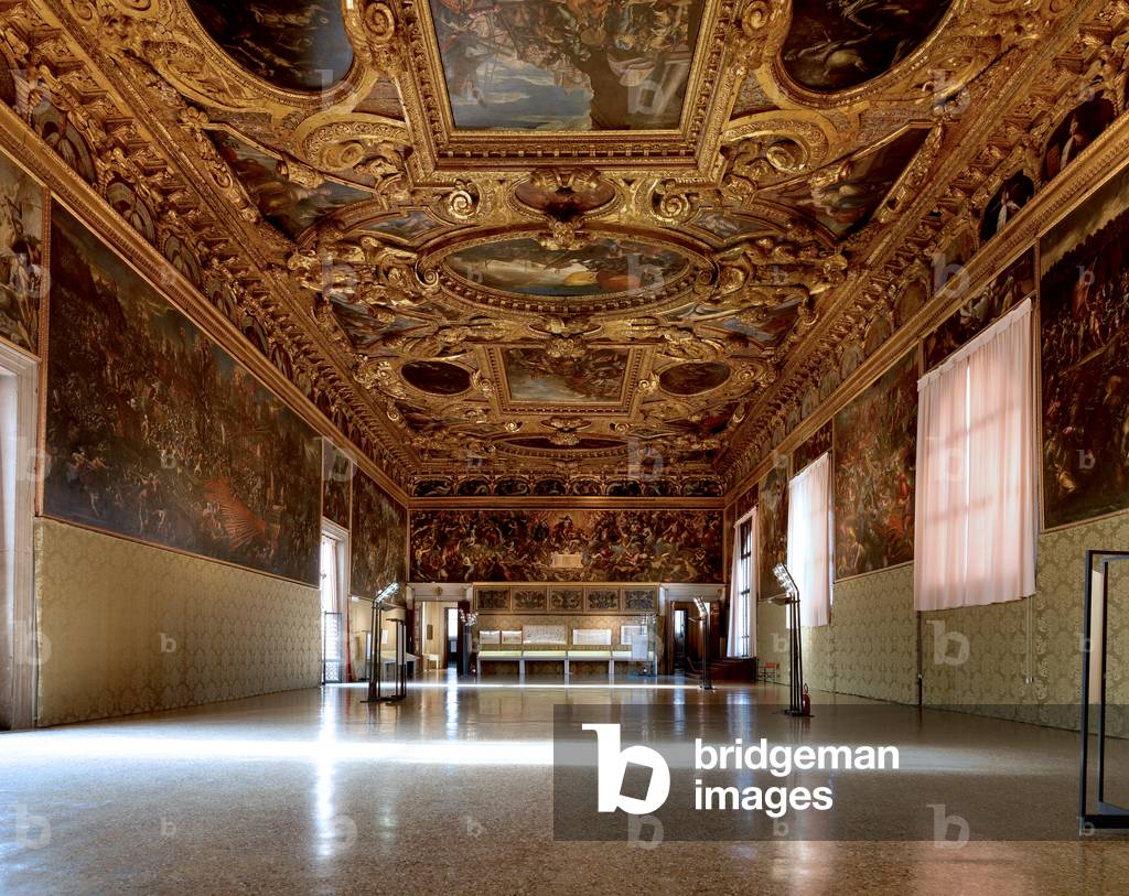 View of the Sala del Maggior Consiglio, Palazzo Ducale, Venice, Italy (photo)