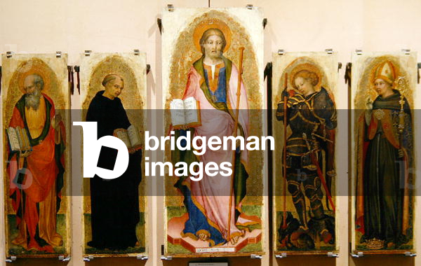 St. James with saints, c.1450 (tempera on panel with gold)