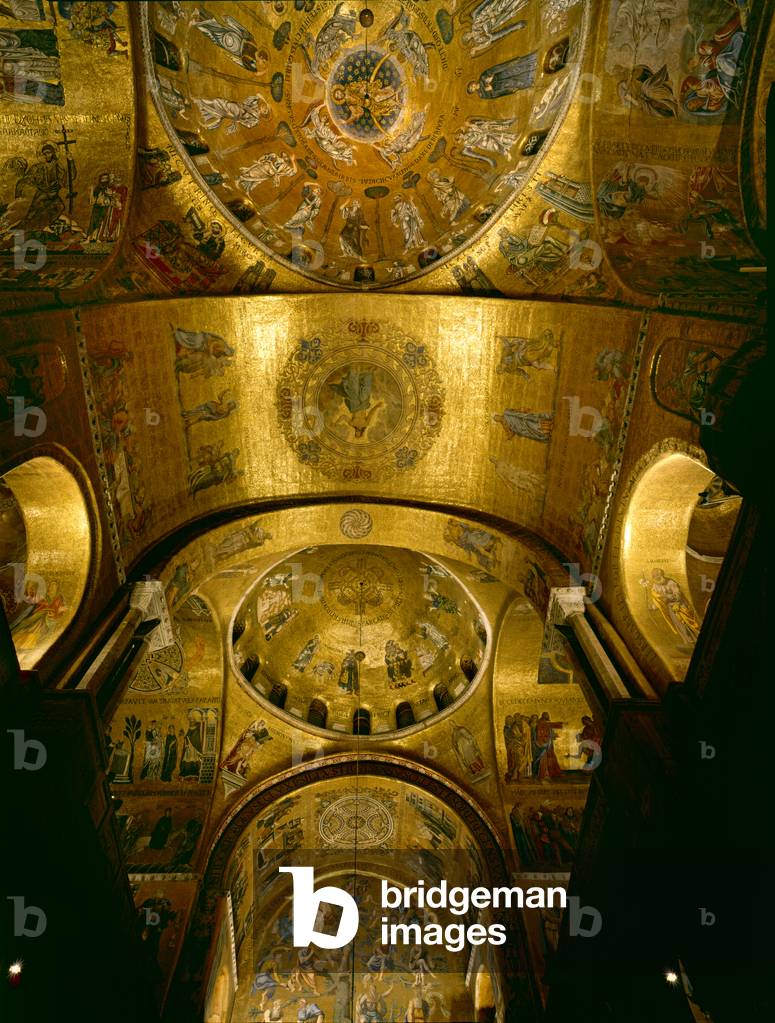 Mosaics on the ceiling, St Mark's Basilica, Venice, Italy (photo)