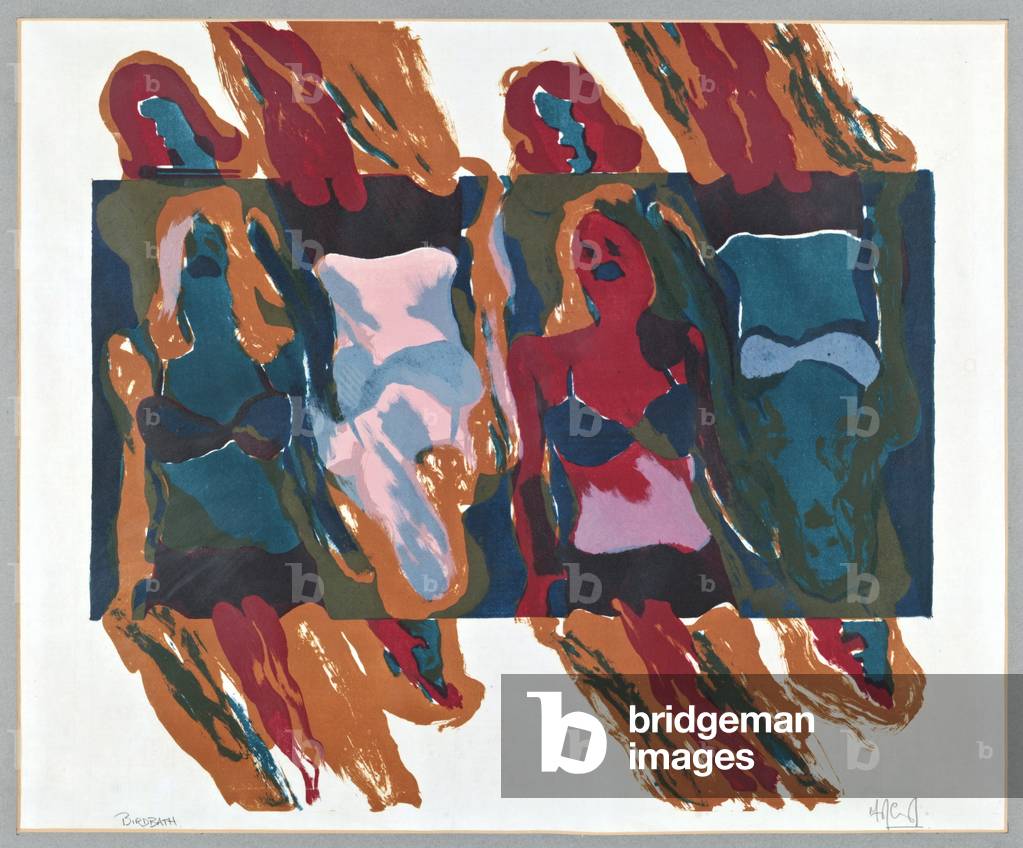 Immagine di Dipinto "Birdbath (olio su alluminio)", 20th Secolo di F. J. Carver