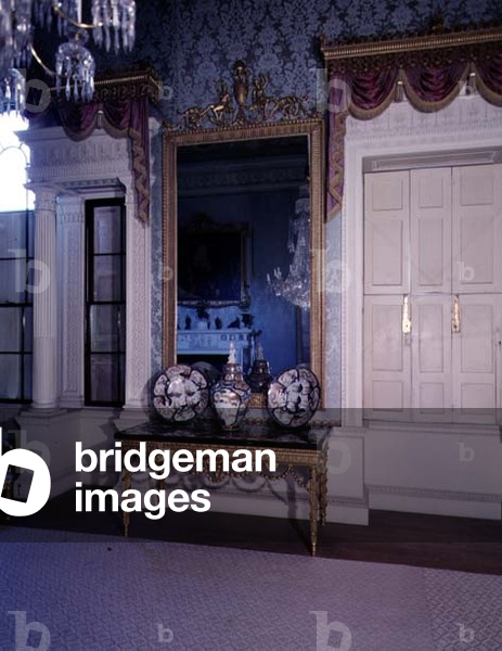Pier table and mirror, frame of latter closely following design by Robert Adam dated 1769, table made by Joseph Piffetti