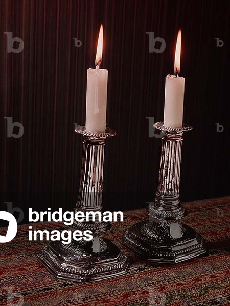 Pair of silver candlesticks, c.1702