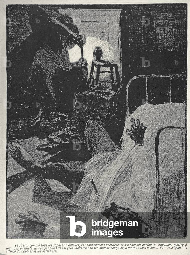 Mordszene aus der Zeitschrift 'L'Assiette Au Beurre', Pub. 27. Februar 1904 (Kupferstich)