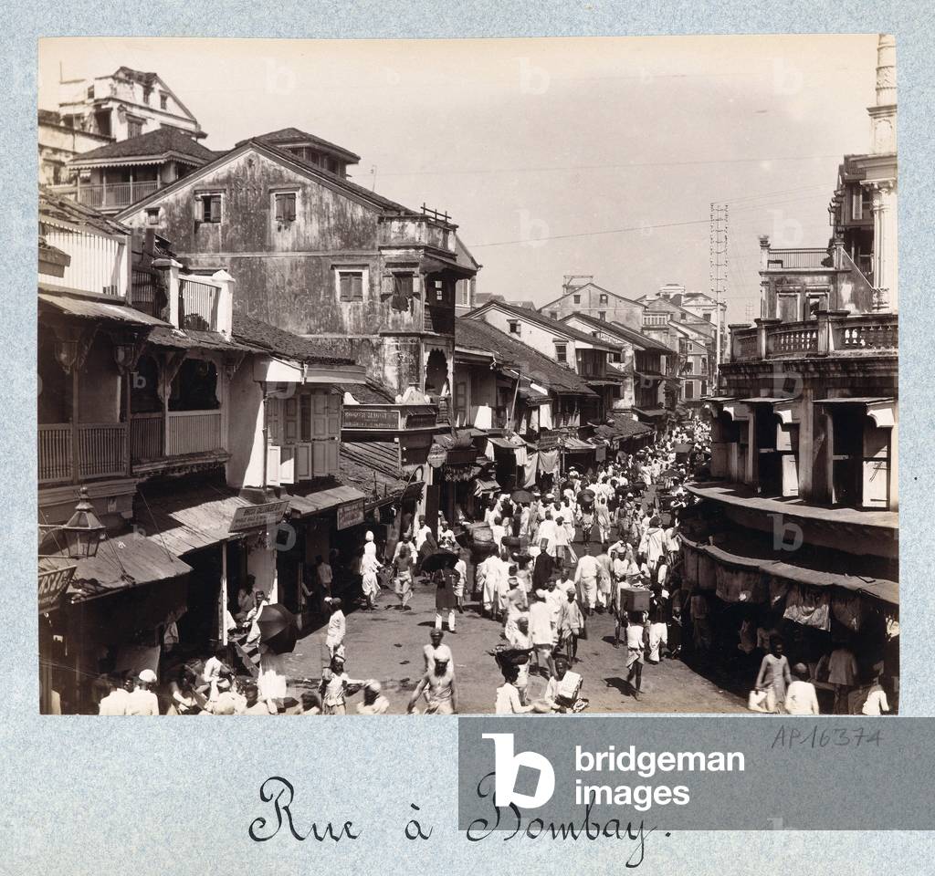 View of a street in Mumbai (India) - Second half of the 19th century photography -
