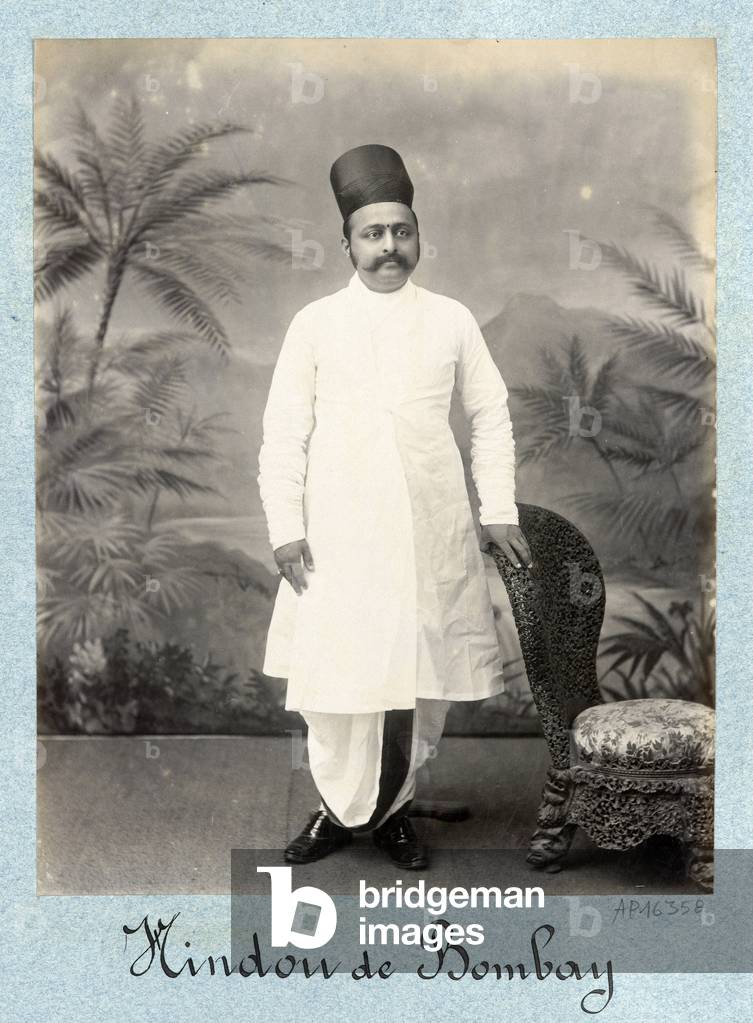 Portrait of a resident of Bombay (India) - Second half of the 19th century photography -