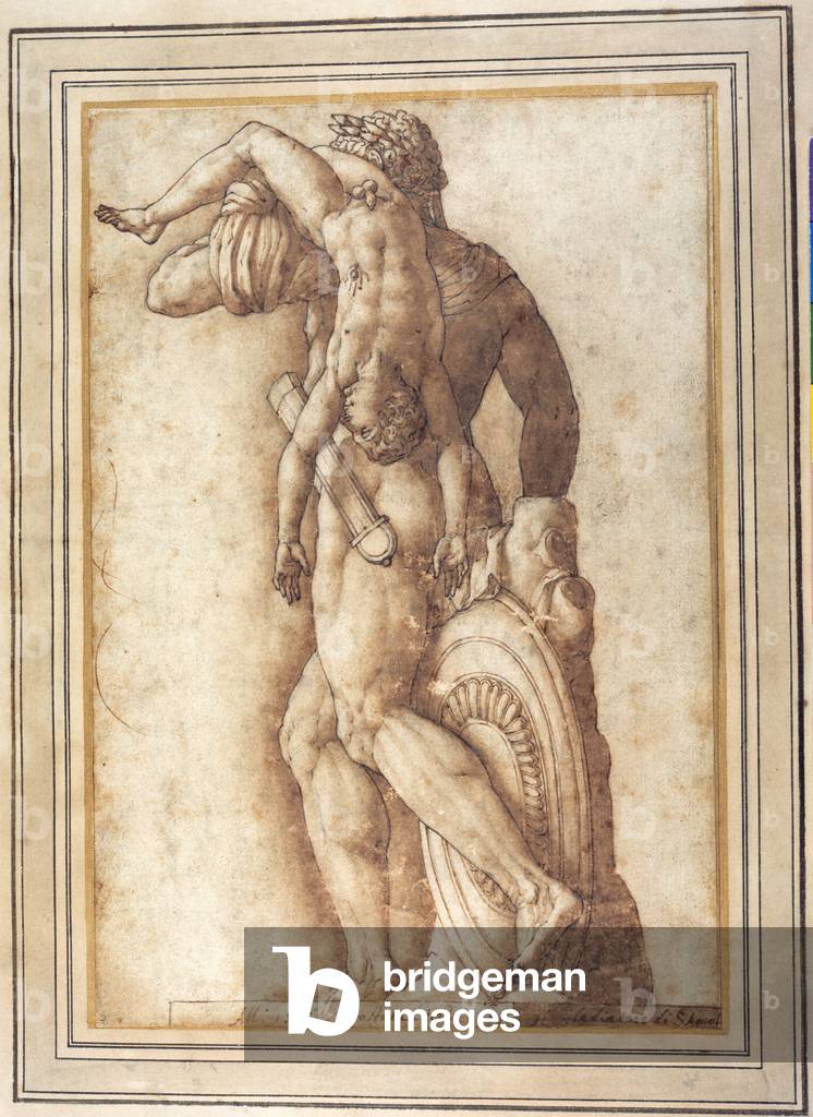 L'imperatore Commodo come gladiatore (penna & inchiostro con lavaggio su carta)