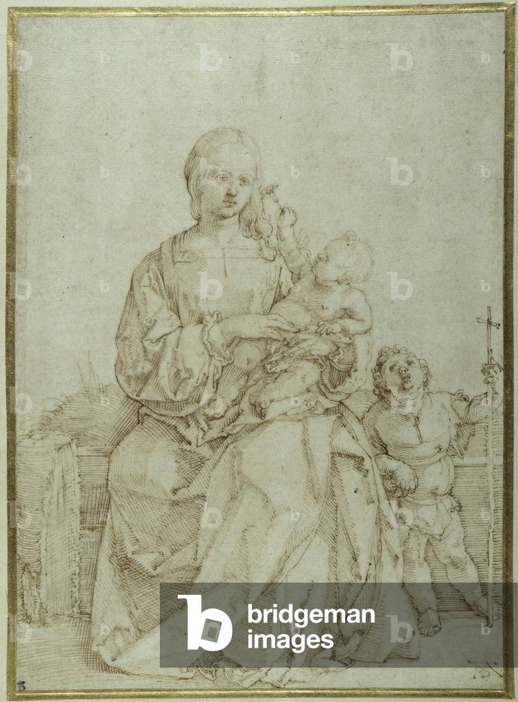 Virgin and Child with infant St John, c.1518 (pen & ink on paper)