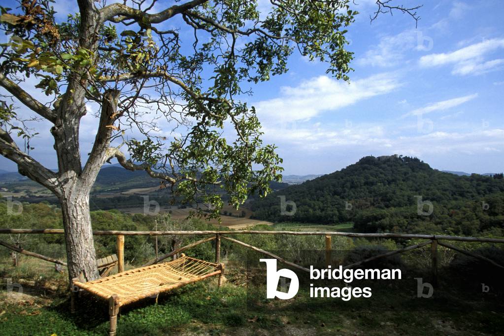 View of Solomeo from Locanda delle Fontanelle, Solomeo, Umbria, Italy