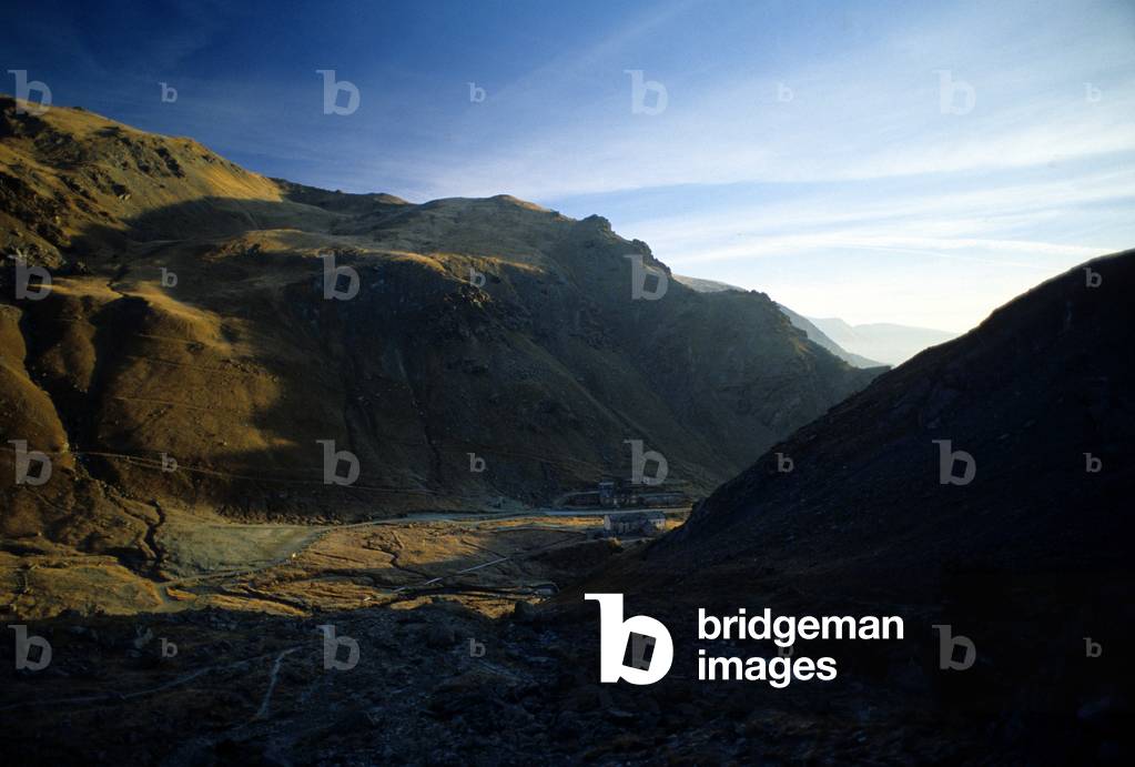 Landscape, Pian del Re, Po valley, Piedmont, Italy.