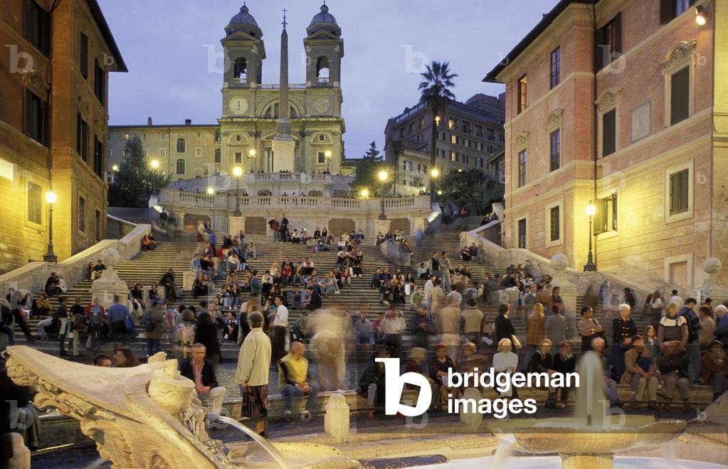 Piazza di Spagna (Spanish Steps), Trinita dei Monti, Rome, Lazio, Italy