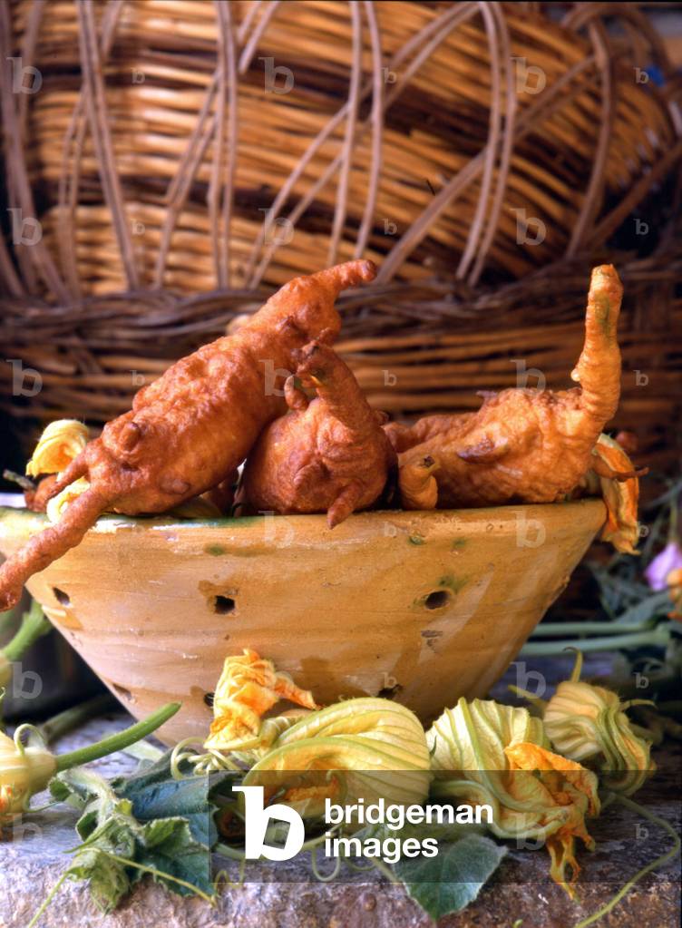 Zucchini blossom fried, Sicily, Italy