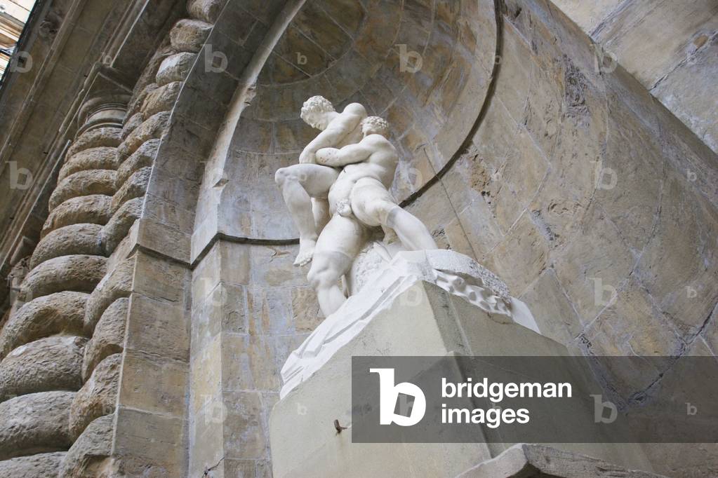 Ercole and Anteo statue, roman copy 150-200 A.C., Pitti palace, Florence, Tuscany, Italy