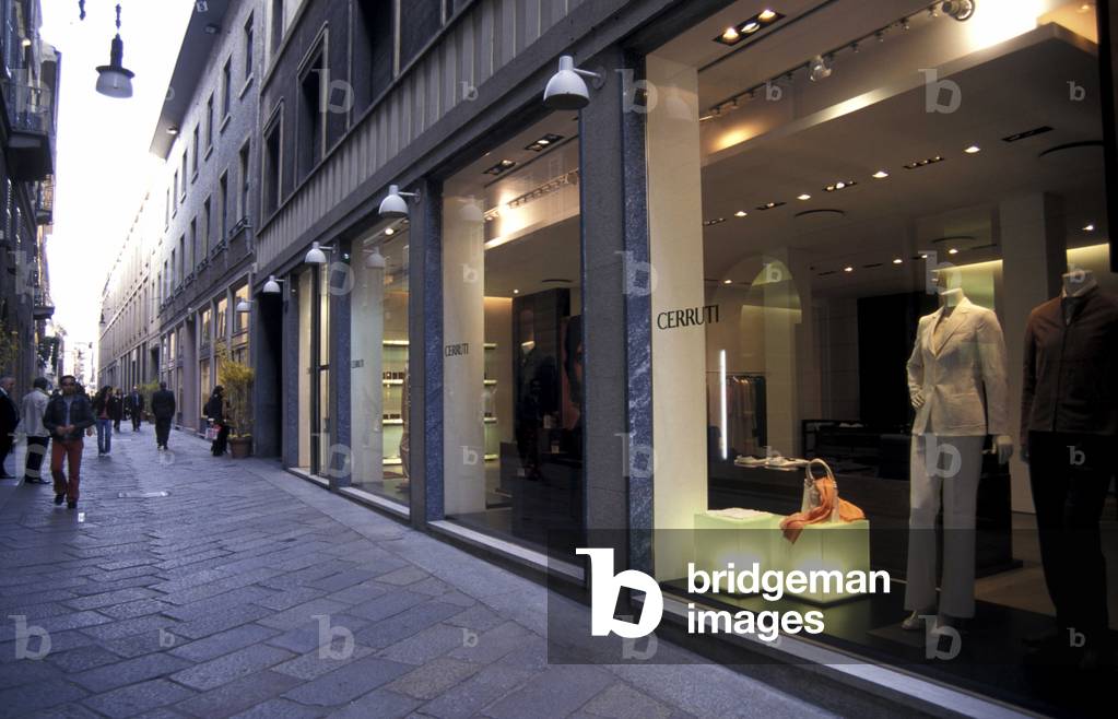 Cerruti shop, Via della Spiga, Milan, Lombardy, Italy.