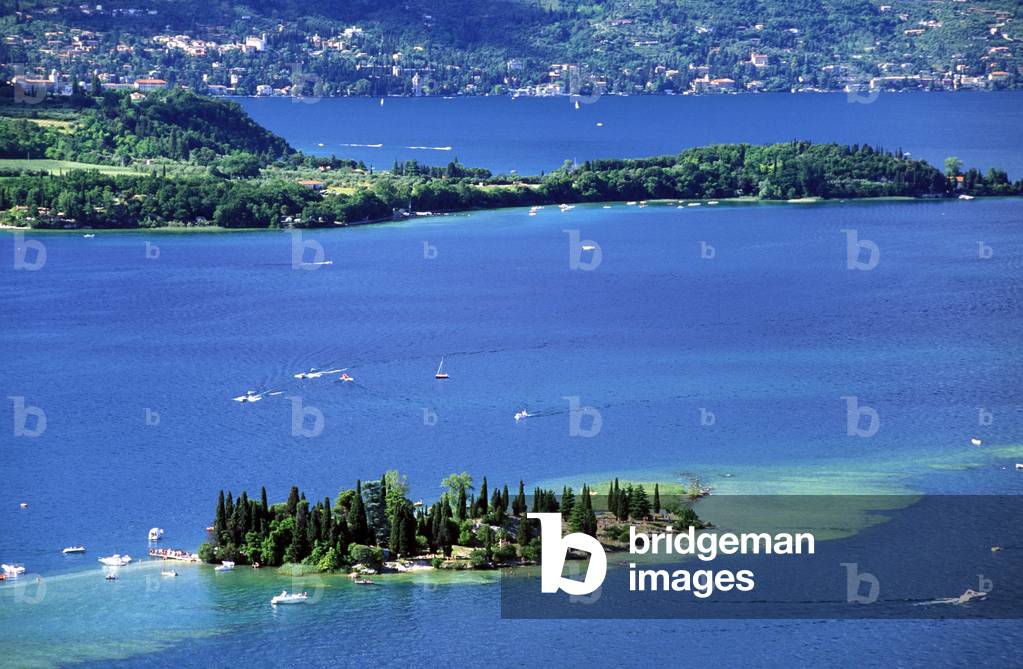 San Biagio island, Garda lake, Lombardy, Italy.