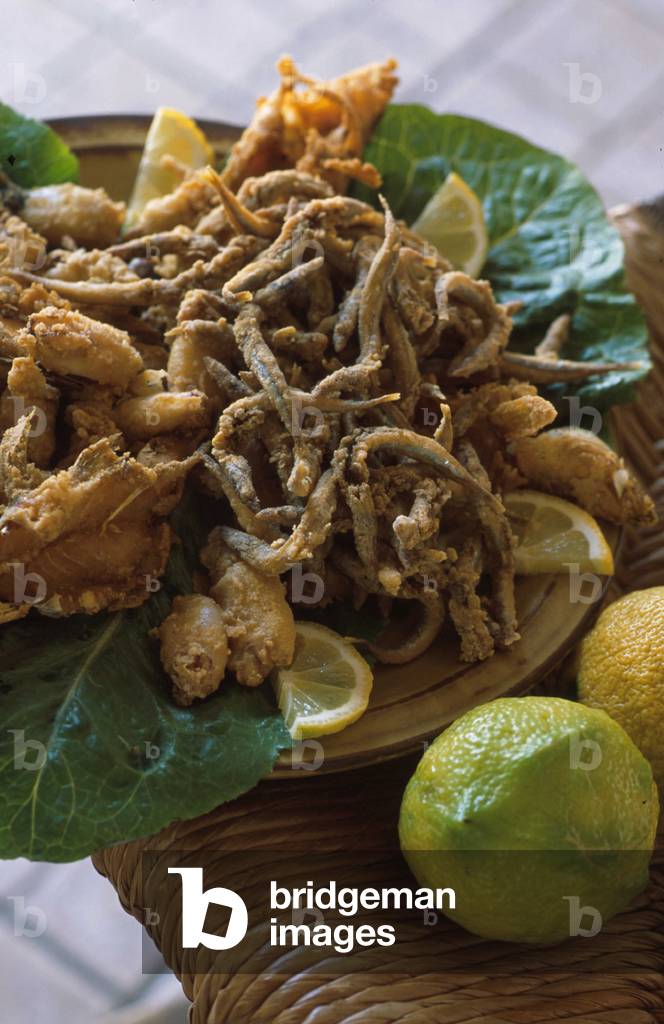 Mixed fried fish, Fontanasalsa farm holidays, Sicily, Italy