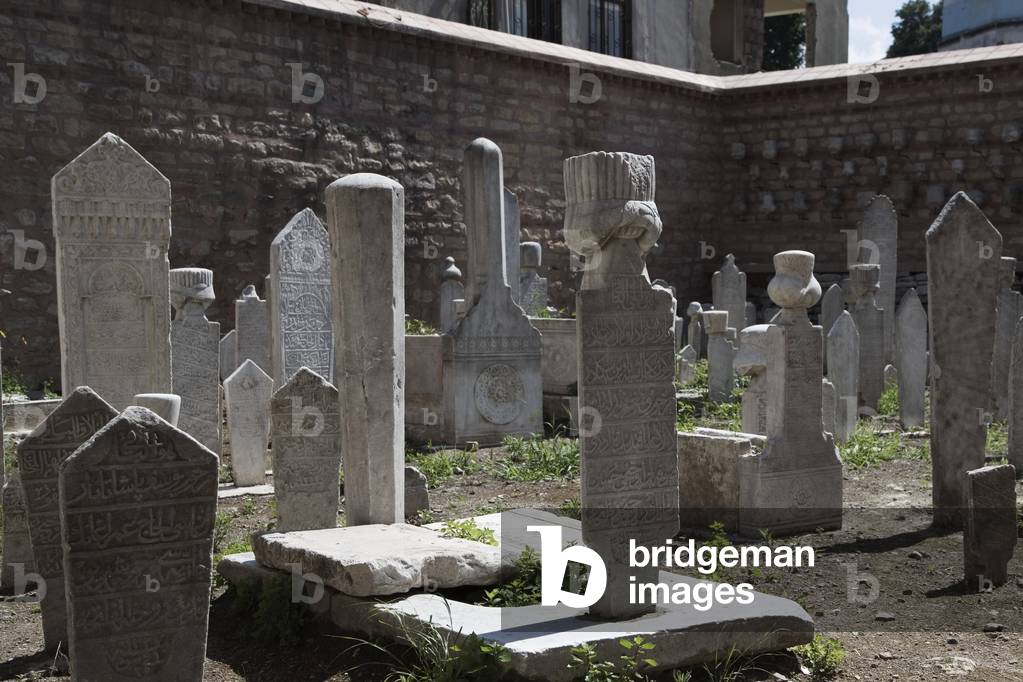 Tombs in the cemetery of the old Orthodox Church of St. Serge and Bacchus (Saint Sergius and Bacchus) (Little Sophia), transformed into Mosquee.