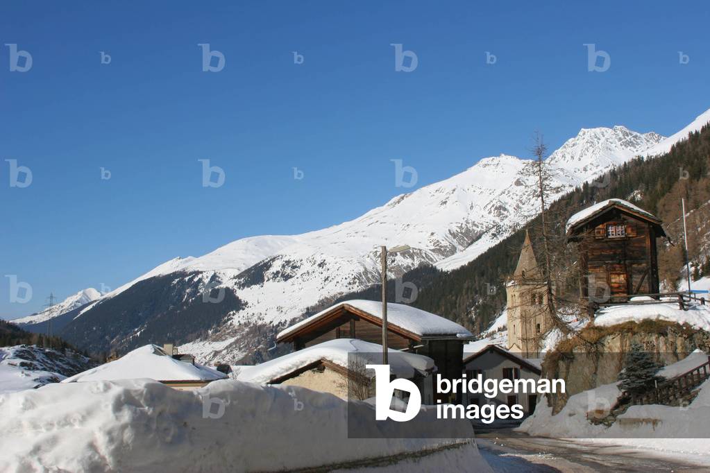 Foreshortening, Bourg Saint Pierre, Pays du Saint Bernard, Switzerland, Europe