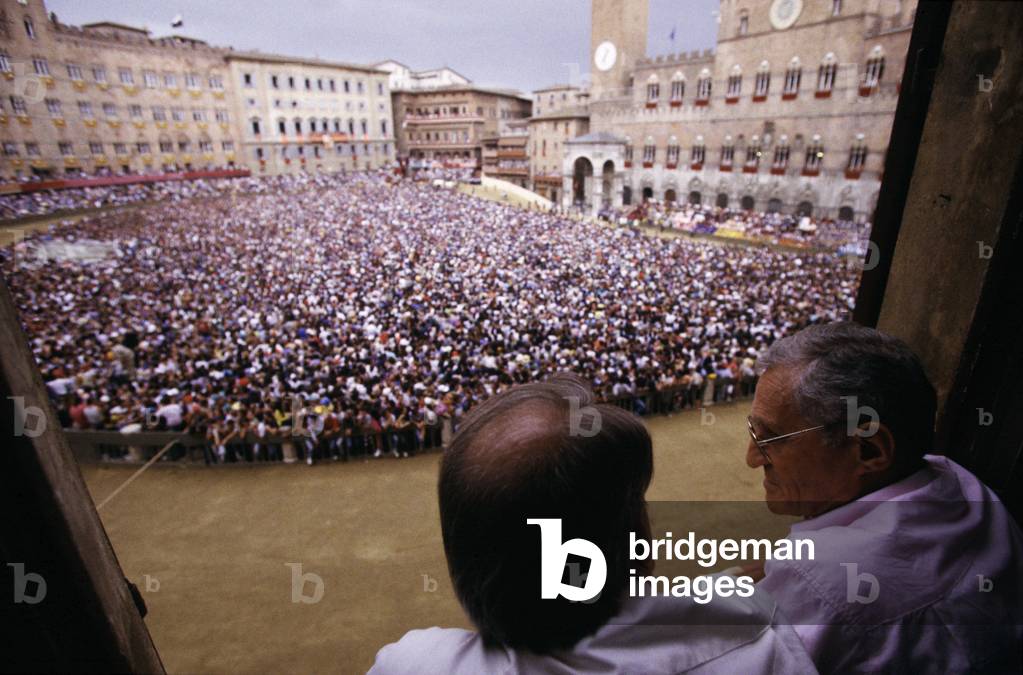 View over Piazza del Campo, Siena, Tuscany, Italy