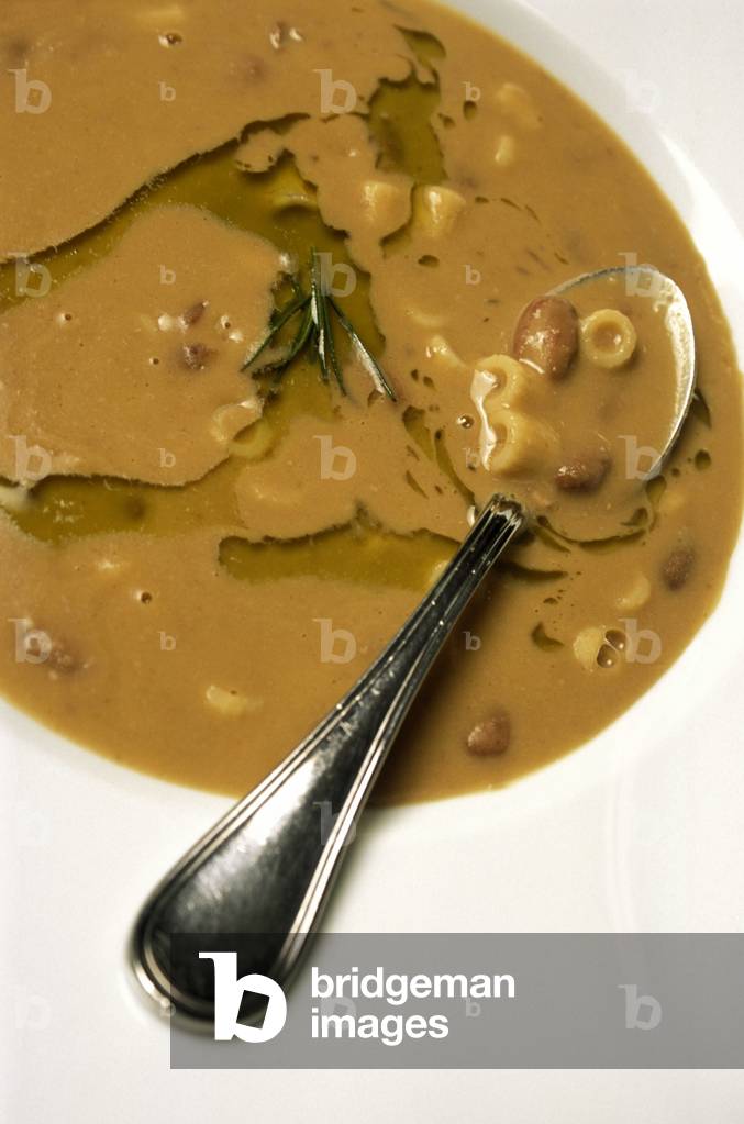 Pasta with bean, Al Pompiere restaurant, Verona, Veneto, Italy.