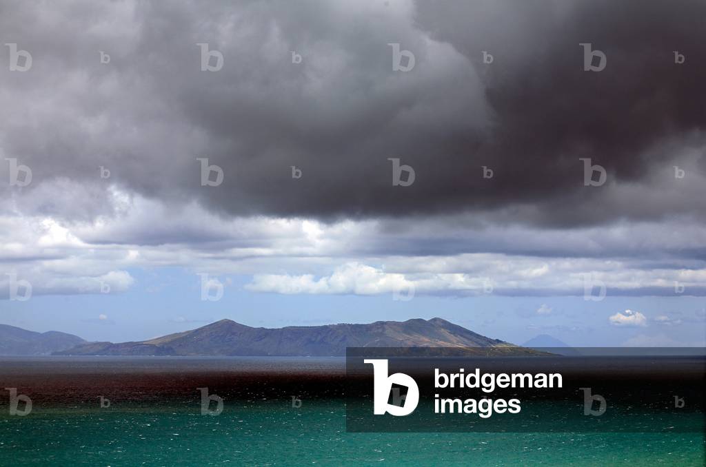 Vulcano island seen from Giumarra, Sicily, Italy