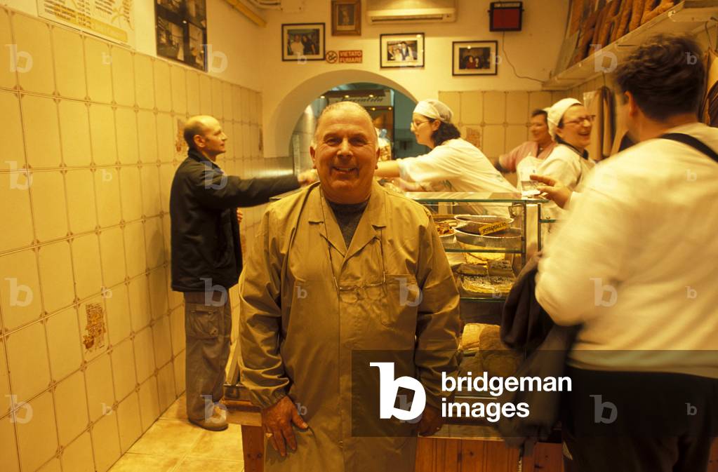 Preparation of bread, Da Sergio bakery, Genzano, Lazio, Italy.