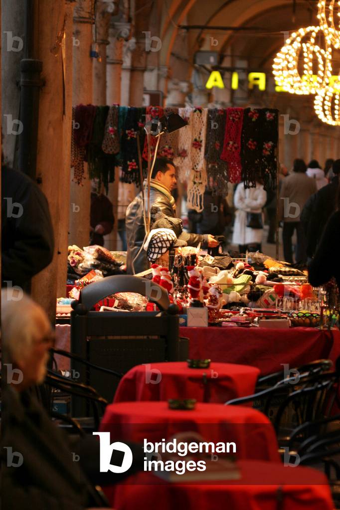 Christmas stands, Mantua, Lombardy, Italy